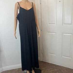 Torrid Slip Dress Sz 3 Black V Neck Adjustable Strap Sleeveless Stretch Waist